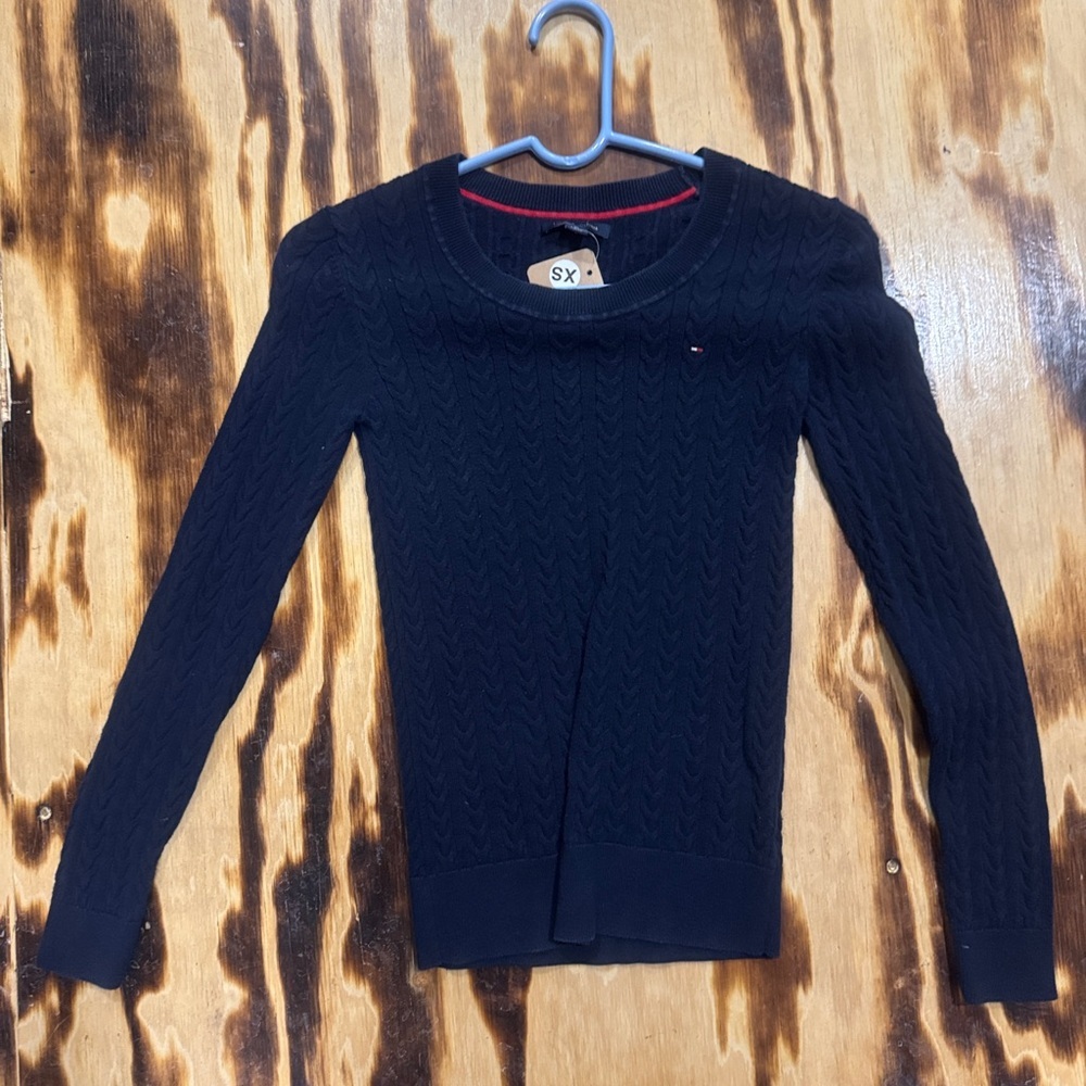 Tommy Hilfiger Blue Sweater‎ with Red Accent